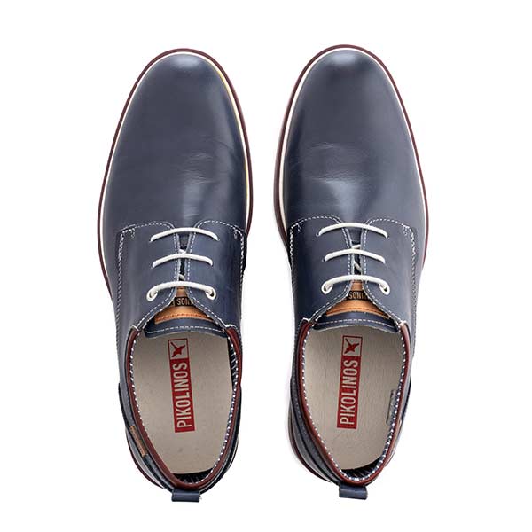 product men leather shoe blue overhead