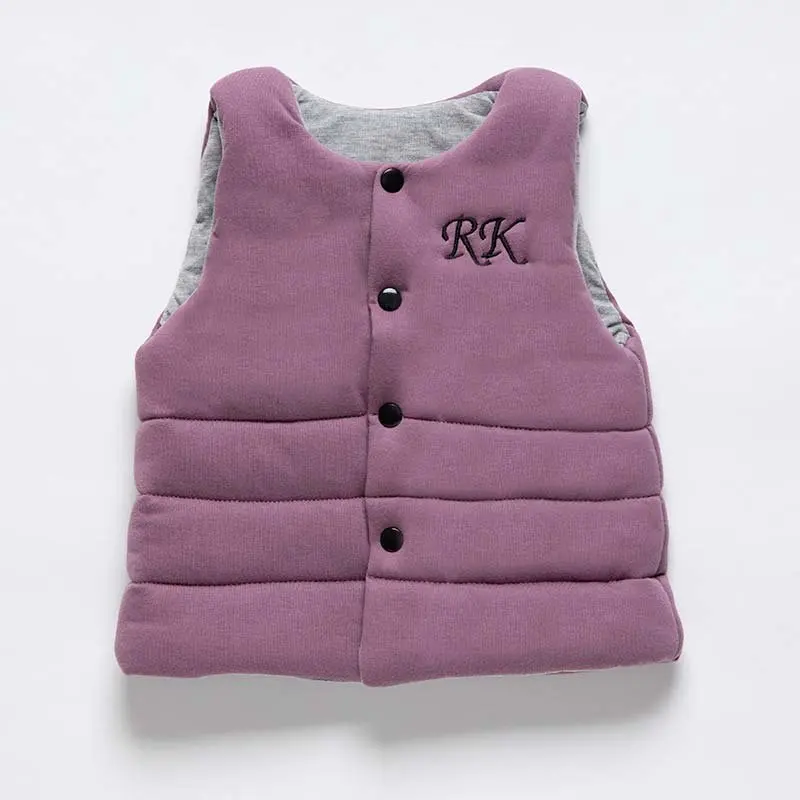 Purple monogrammed padded waistcoat