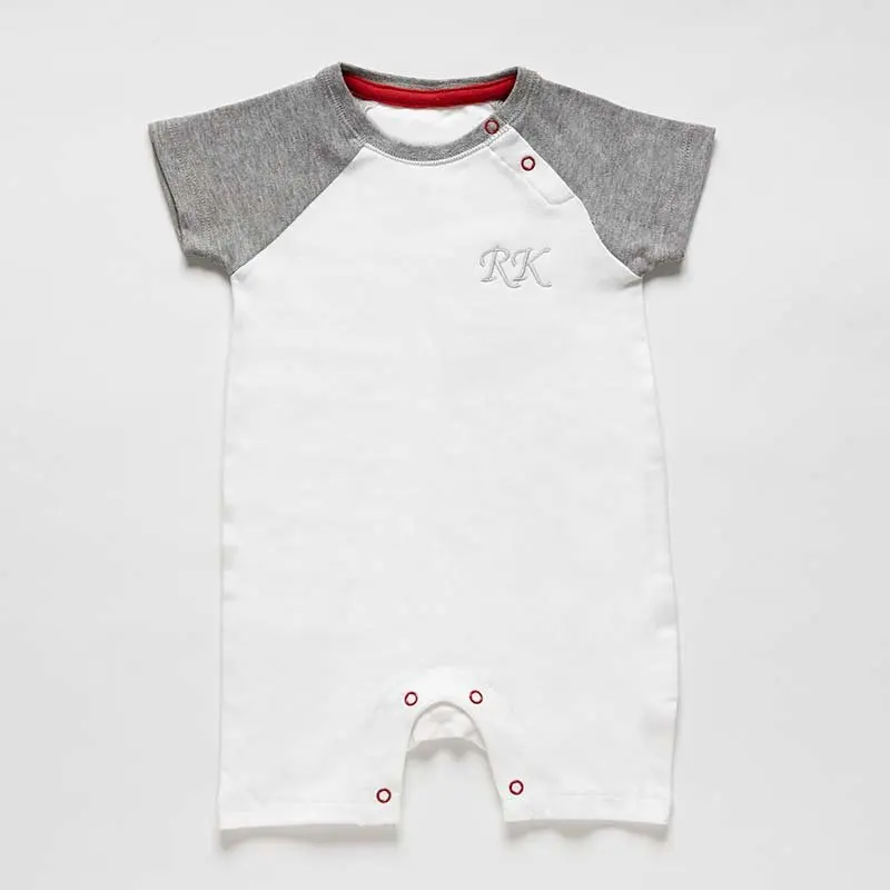 Short-sleeved monogrammed bodysuit