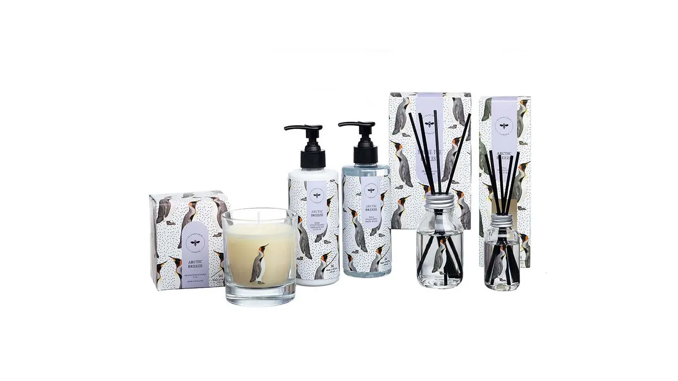 A range of home fragrance products on white