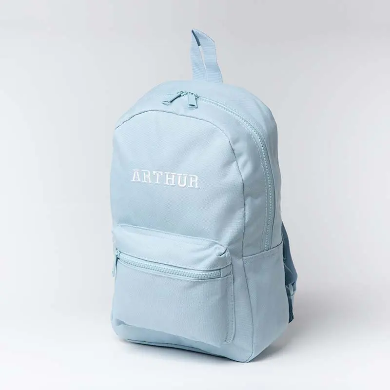 Light blue personalised backpack
