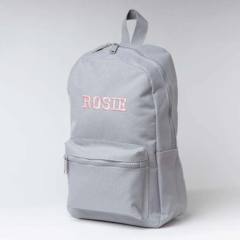 Light grey personalised backpack