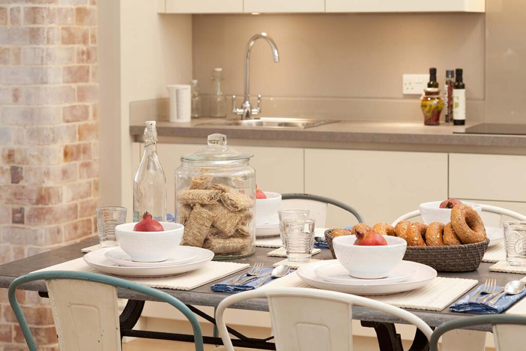 Property Photography luxury apartment kitchen and dining area