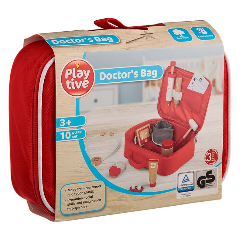 studio product photography children's toy, toy doctor's bag, boxed